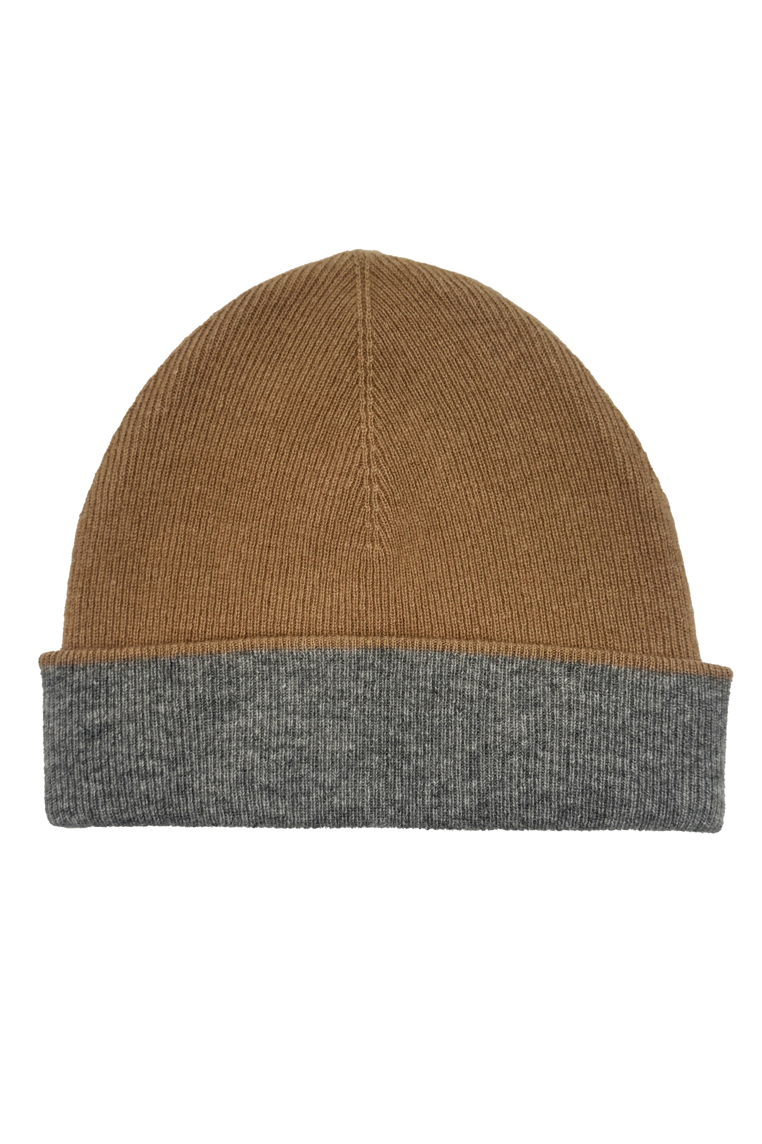 Amicale 100% Cashmere Hat Cozy Cashmere Hat with Chunky Ribbed Knit & Fur Pom  main image 4