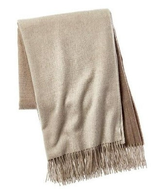 Woven Cashmere Throw Blanket with Fringes