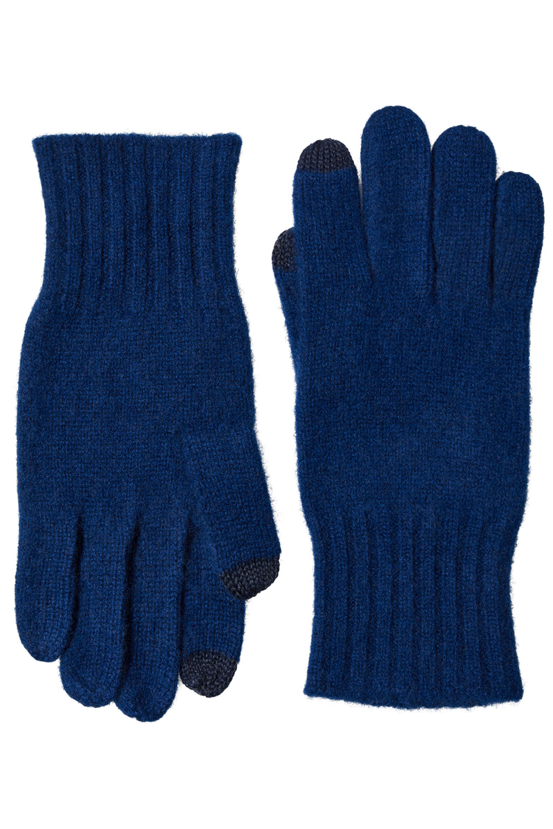 CASHMERE RIBBED CUFF GLOVE WITH TOUCH TECH