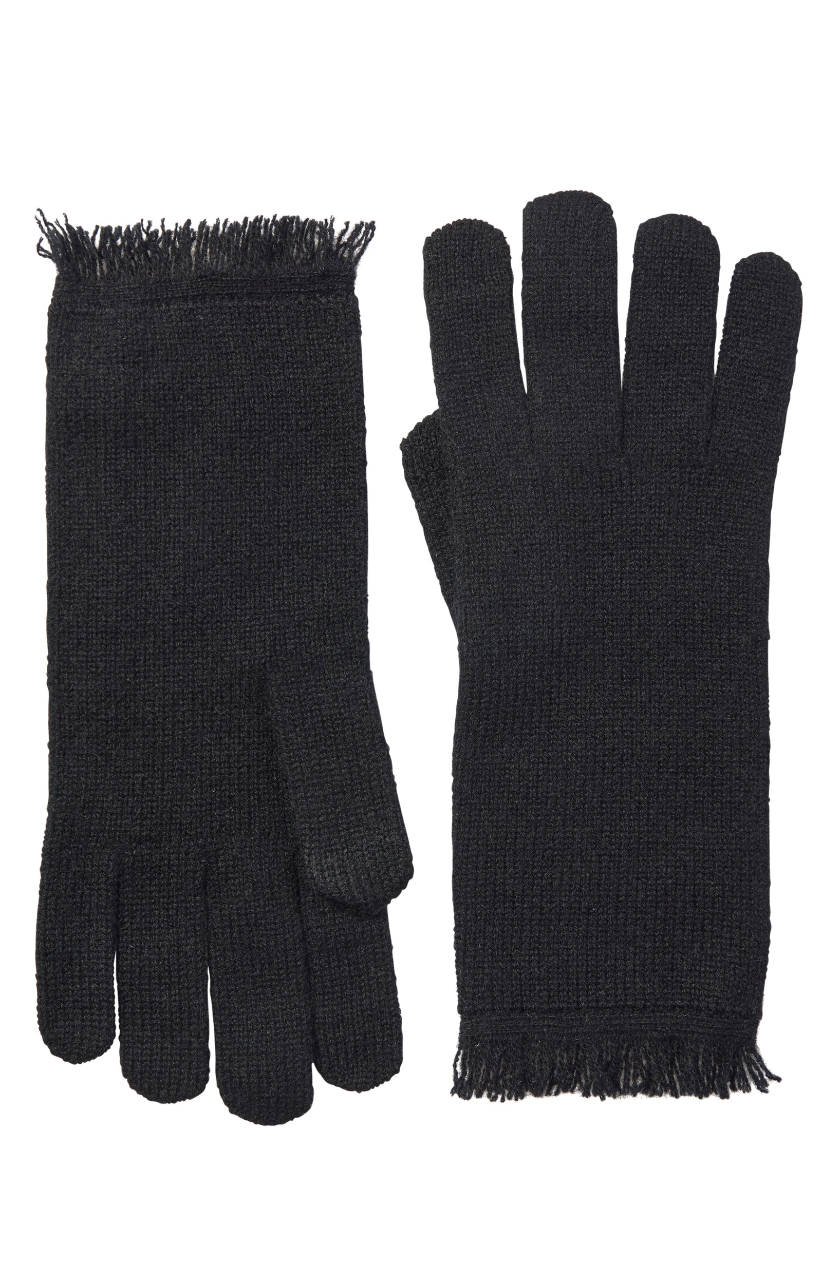 Elegant Cashmere Gloves with Fringe & Touchscreen Capability