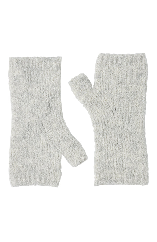 CASHMERE BOUCLE HANDWARMER in light grey