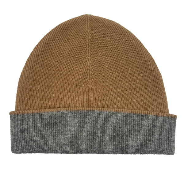 Kastane - amiur high neck chewy knit ベージュ Unisex 100% Pure Cashmere Beanie, Ribbed Cuffed Hat Warm