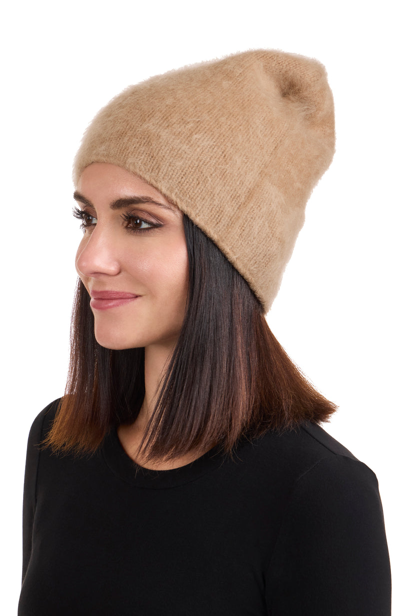 Slouchy Brushed Cashmere Beanie | Amicale Cashmere display picture 3
