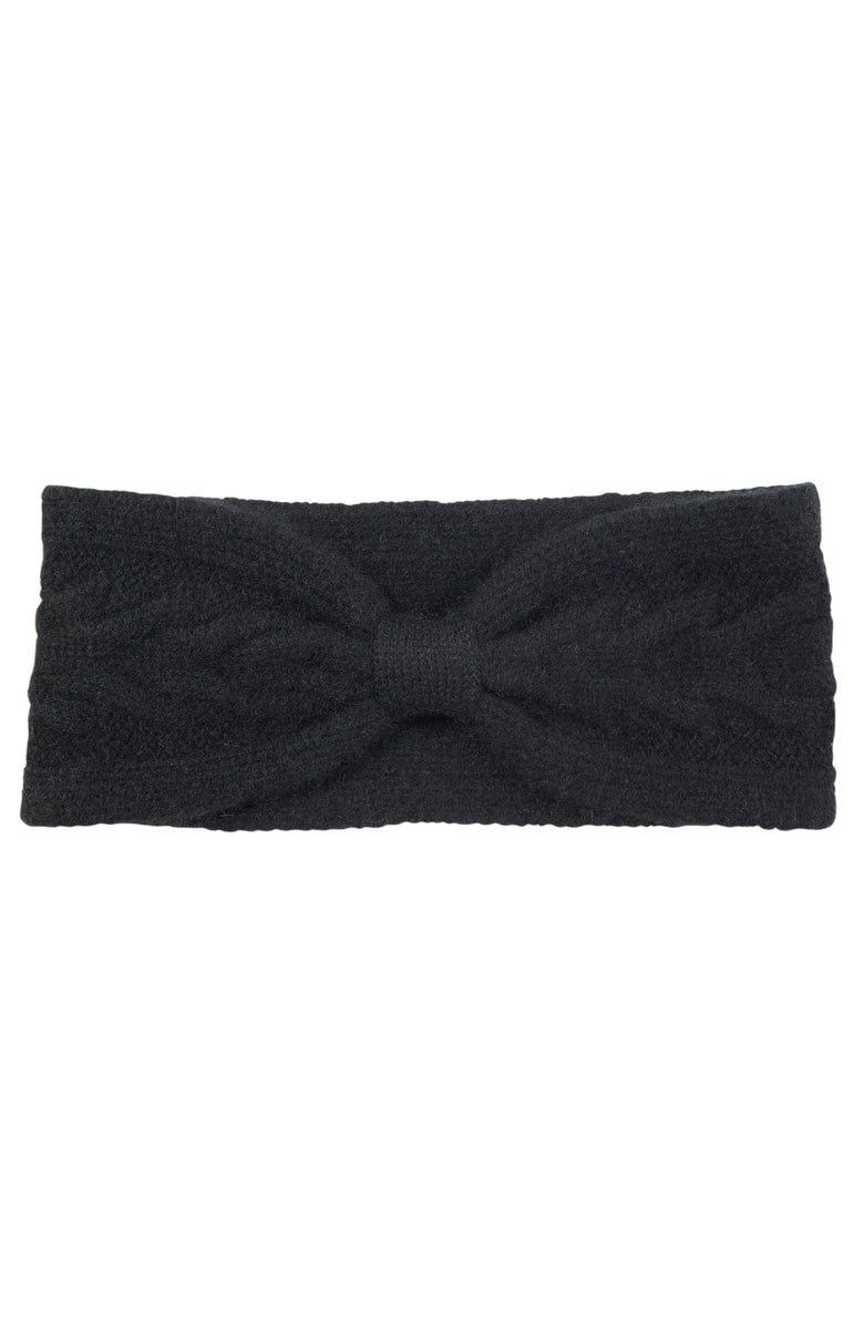 Trellis Cable Cashmere Headband with Cinched Center  display picture 2