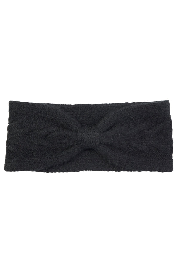 Trellis Cable Cashmere Headband with Cinched Center 