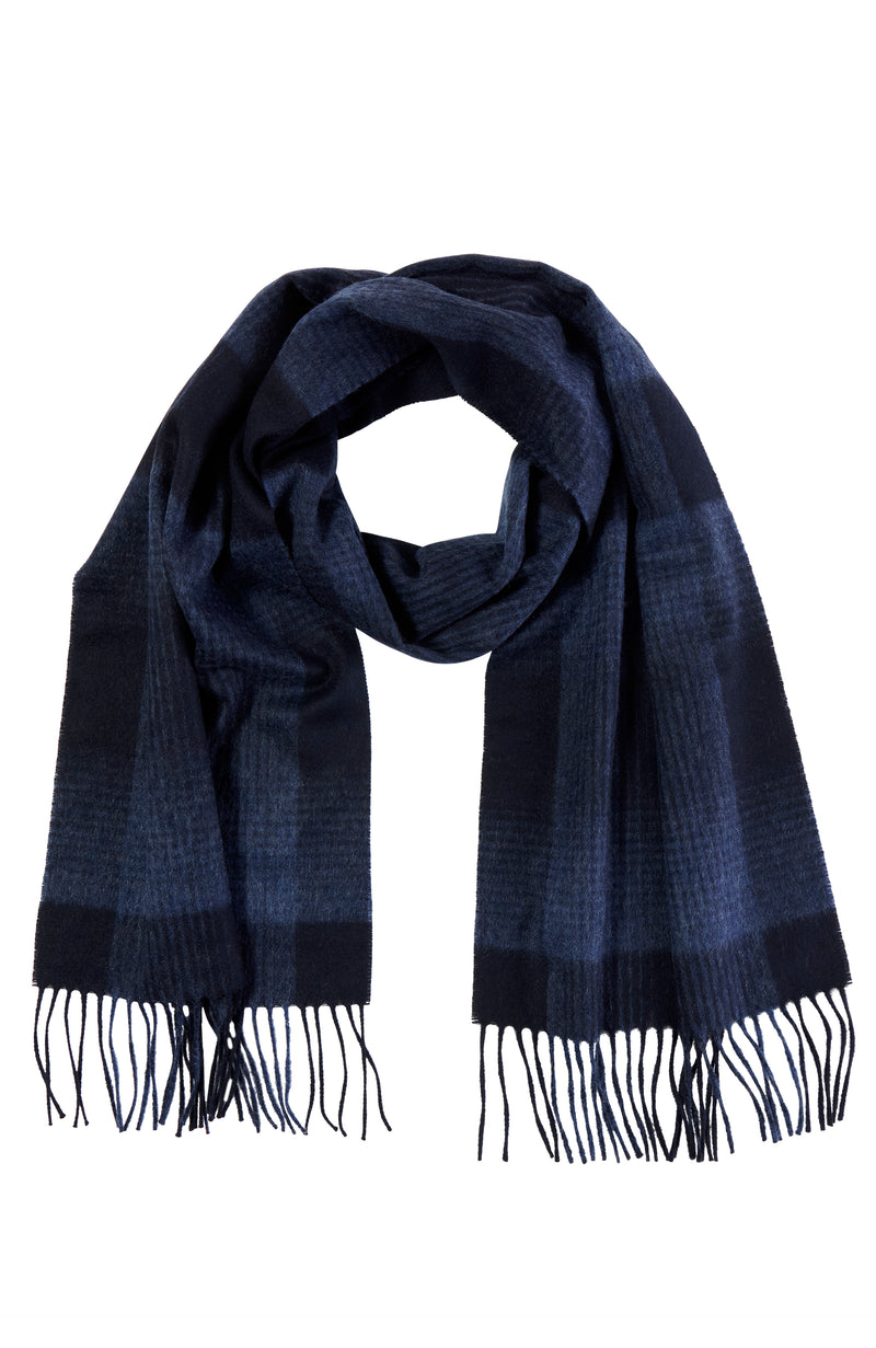 Bold Cashmere Ombre Windowpane Scarf for Men | Amicale Cashmere