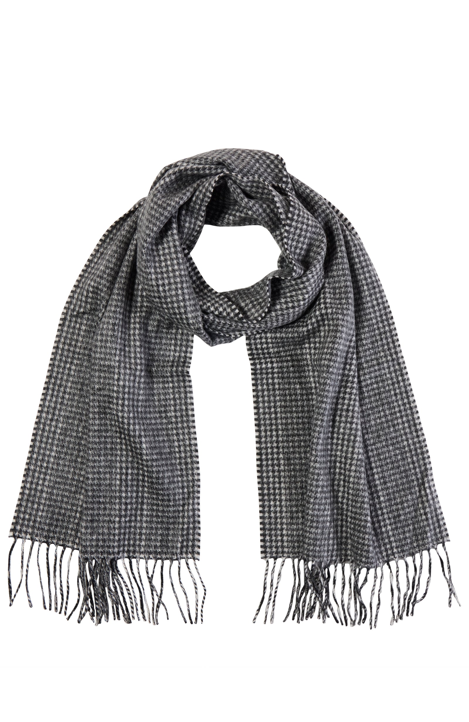 Cashmere Woven Scarf in Houndstooth for Men | Amicale Cashmere