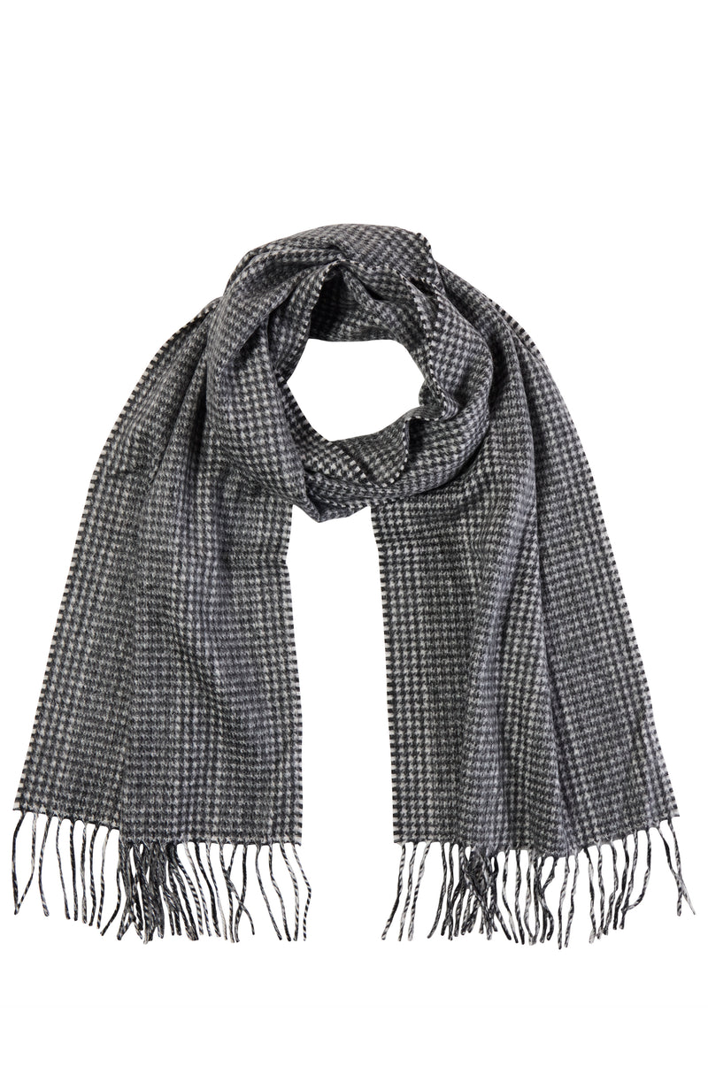 Cashmere Woven Scarf in Houndstooth for Men | Amicale Cashmere