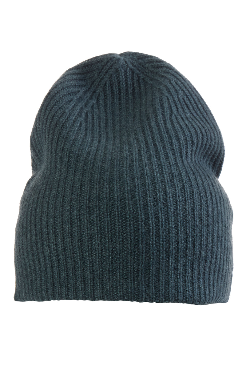Double Layer Rib Knit Cashmere Slouchy Hat for Winter | Amicale Cashmere