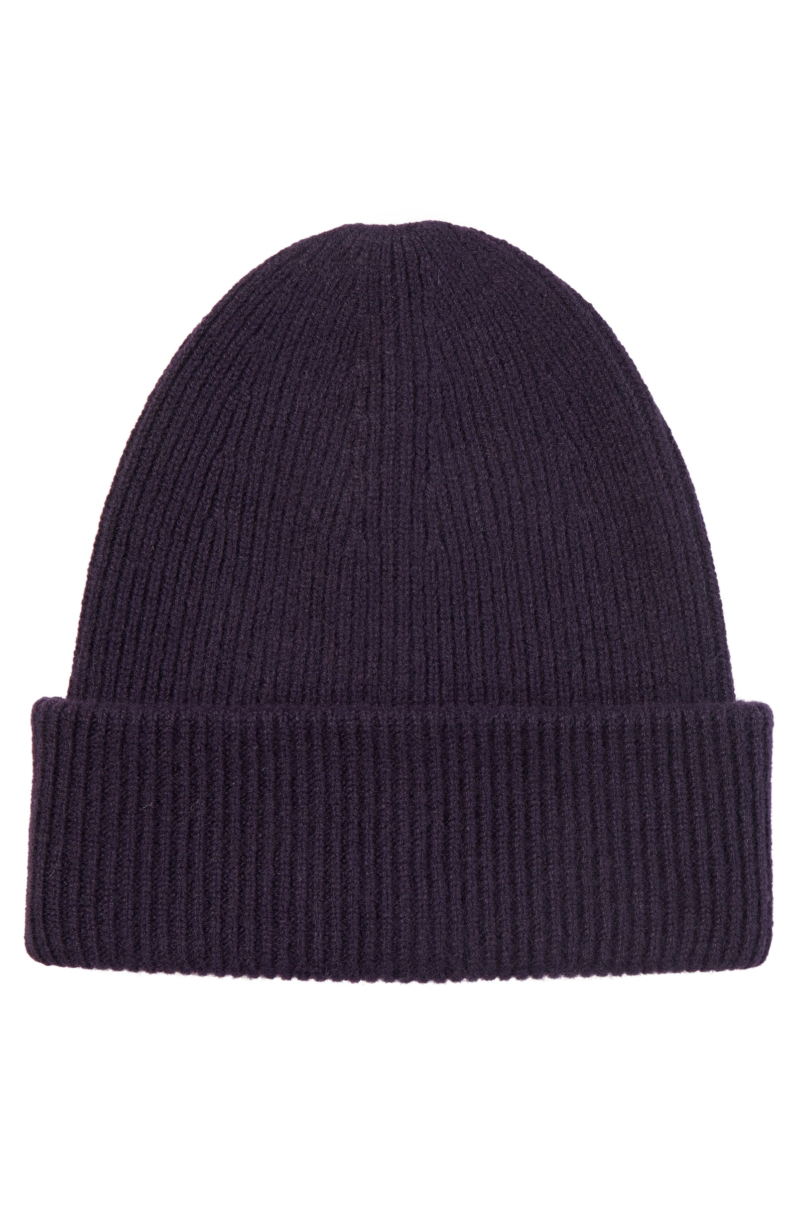 Double Layer Ribbed Cuff Cashmere Slouchy Hat | Amicale Cashmere