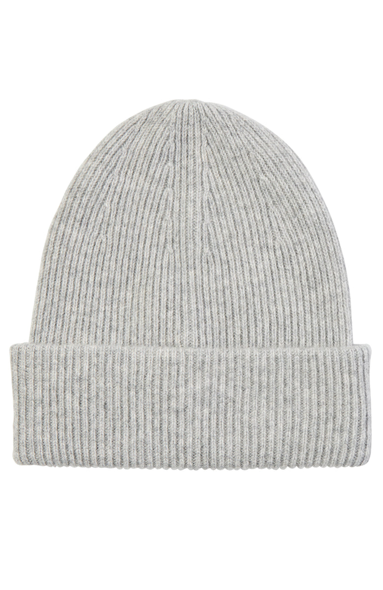 Double Layer Ribbed Cuff Cashmere Slouchy Hat | Amicale Cashmere display picture 1