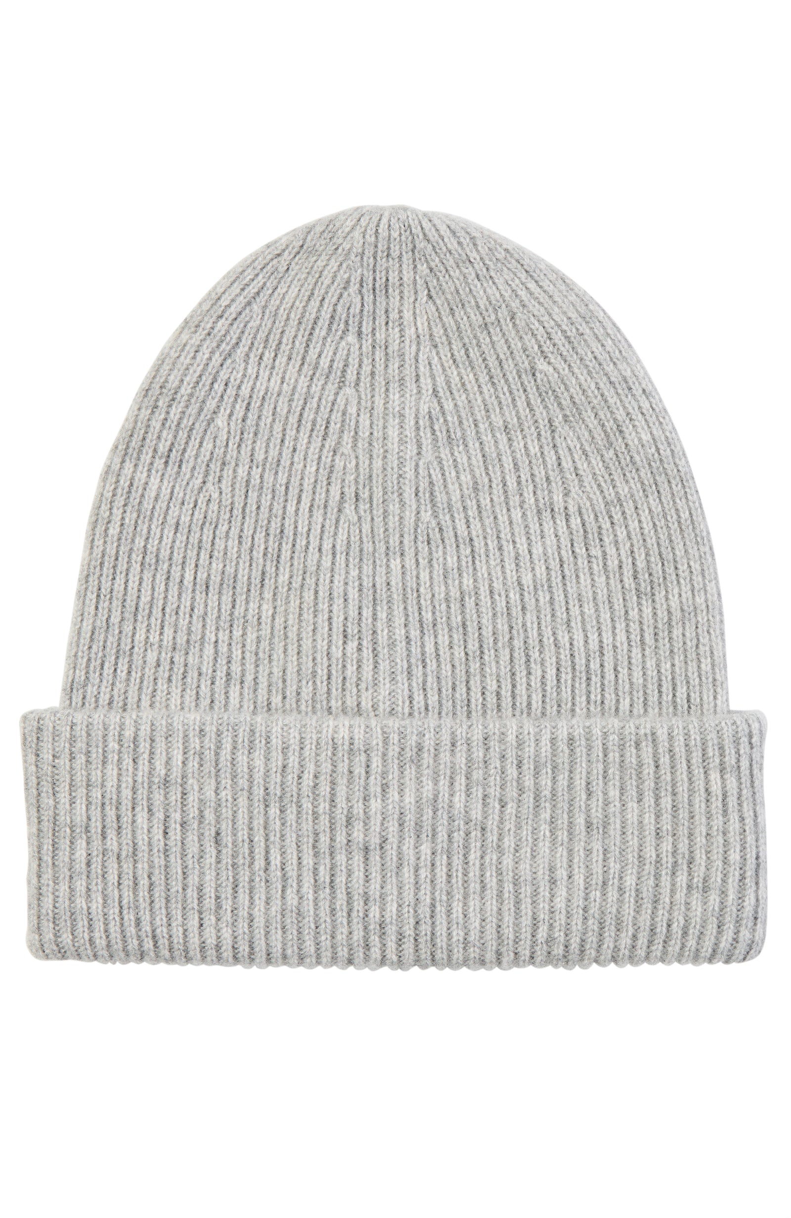 Amicale Cashmere 2 Color Reversible Rib Cashmere Hat, Pink Raspberry Pink and Slate Grey Reversible Cashmere Beanie Hat main image 3