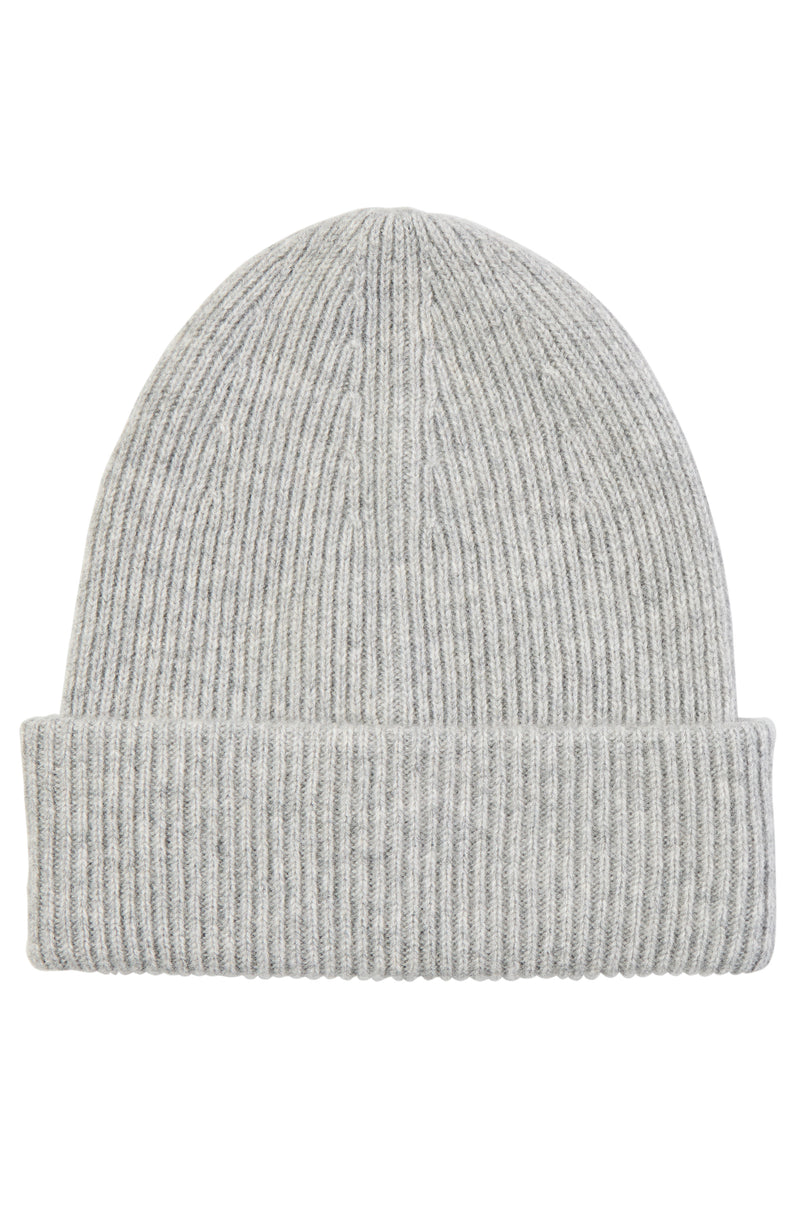 Double Layer Ribbed Cuff Cashmere Slouchy Hat | Amicale Cashmere display picture 1