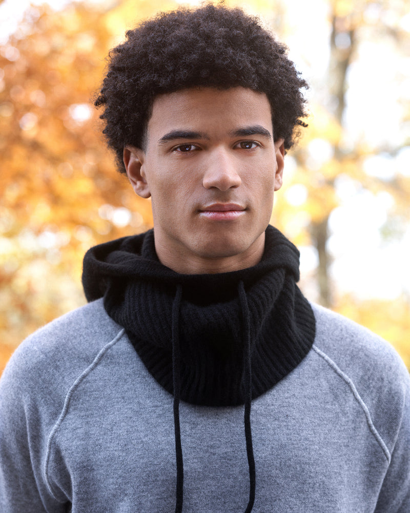 Modern Cashmere Hood, Ribbed | Amicale Cashmere