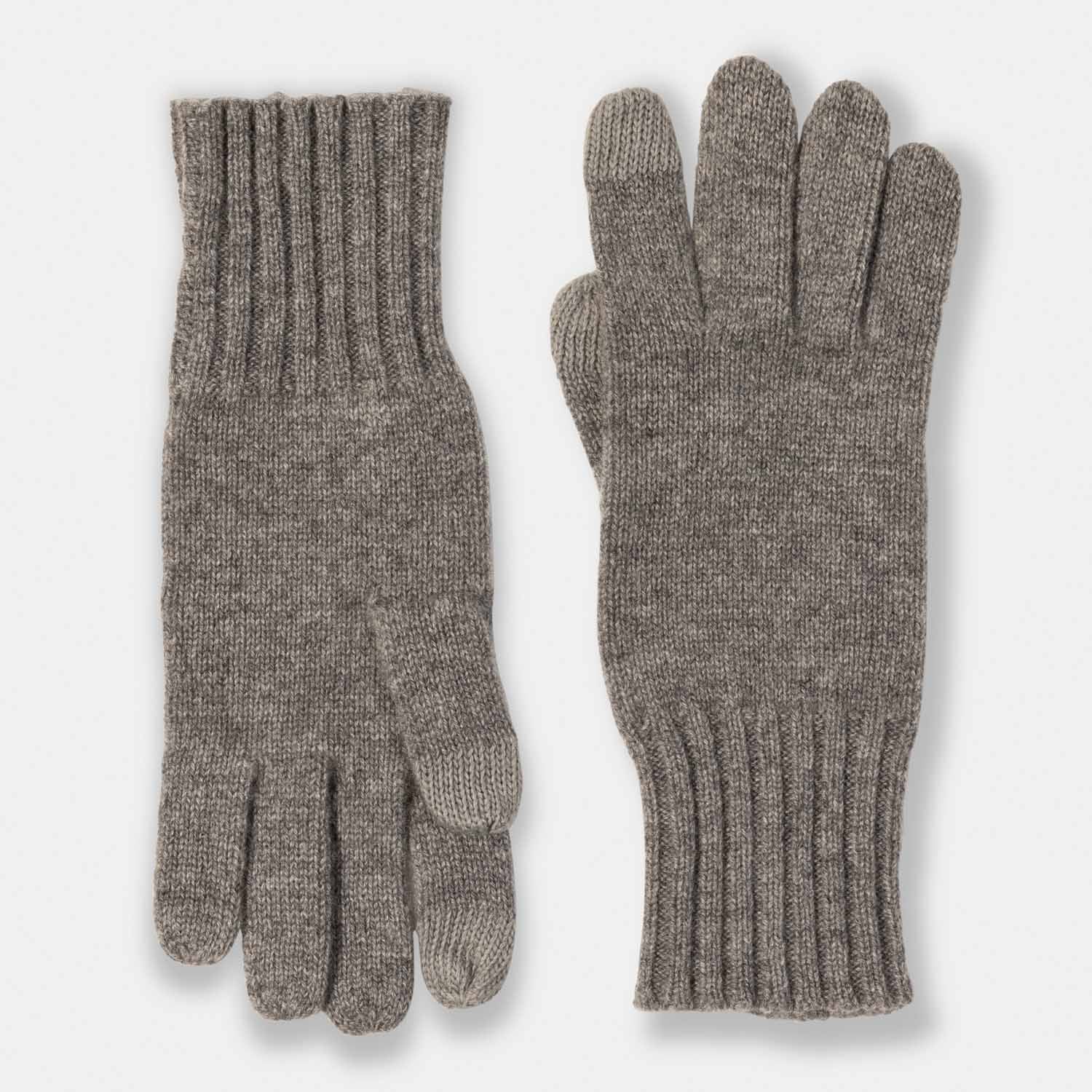 Cashmere Jersey Rib Cuff Texting Gloves
