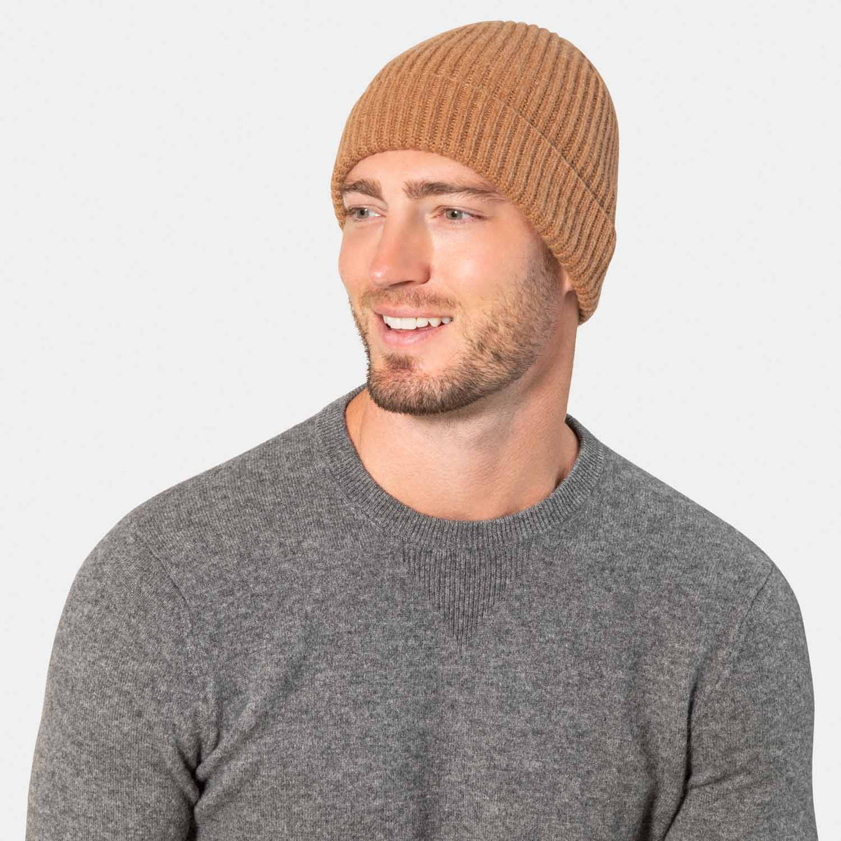 Men&#39;s Cashmere Cardigan Rib Hat